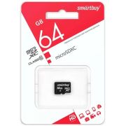 Карта памяти microSD 64Gb SmartBuy без адаптера