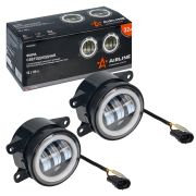 Светодиодные ПТФ PRO для Лада Vesta, Renault, 32Вт (16Вт x 2), H11, Белый + Обод, D-90 мм.